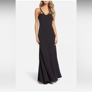 Vera Wang Cut Out Black Evening Wedding Guest Prom Dress Size 2